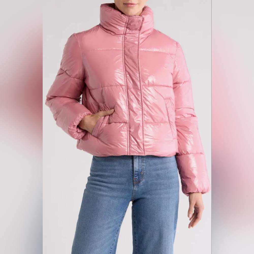 NWT Coco Crop Water Resistant Puffer Jacket Noize Pink Medium